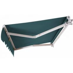 HELLOSHOP26 Store Banne Rétractable 3 X 2,5 M Avec Tissu Résistant Aux UV Et à L'eau Cadre En Aluminium Pour Terrasse Balcon Vert - Or -Pergola Soldes 37250626 2