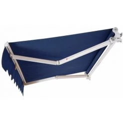 HELLOSHOP26 Store Banne Rétractable 3 X 2,5 M Avec Tissu Résistant Aux UV Et à L'eau Cadre En Aluminium Pour Terrasse Balcon Bleu Foncé - Bleu -Pergola Soldes 37250748 2