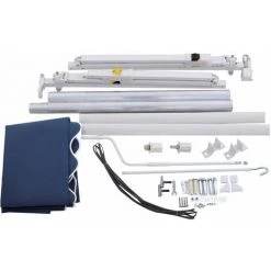 HELLOSHOP26 Store Banne Rétractable 3 X 2,5 M Avec Tissu Résistant Aux UV Et à L'eau Cadre En Aluminium Pour Terrasse Balcon Bleu Foncé - Bleu -Pergola Soldes 37250748 3