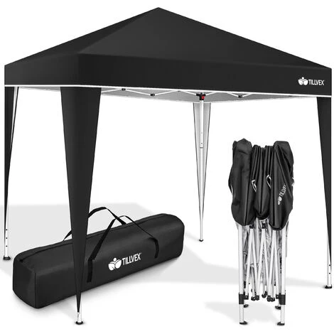 Tillvex Tonnelle De Jardin 3 X 3 M Pliable Gris | Tente Pliante De Jardin à Hauteur Réglable | Auvent Pliable Pour Camping, Festival, Plage, Jardin | Protection UV 50+ | Chapiteau Avec Sac Pour Le Jardin 3 Tillvex Tonnelle De Jardin 3 X 3 M Pliable Gris | Tente Pliante De Jardin à Hauteur Réglable | Auvent Pliable Pour Camping, Festival, Plage, Jardin | Protection UV 50+ | Chapiteau Avec Sac Pour Le Jardin