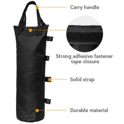 ASUPERMALL 4Pcs Sacs De Poids De Sable Poids De Jambe Pour Tente Pop Up Pare-Soleil Pare-Soleil Sac De Pieds Leste, Noir -Pergola Soldes 37284352 4