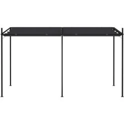 VidaXL Belvédère Avec Toit Rétractable 400x300x233 Cm Anthracite - Anthracite -Pergola Soldes 37647513 2