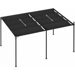 VidaXL Belvédère Avec Toit Rétractable 400x300x233 Cm Anthracite - Anthracite -Pergola Soldes 37647513 4
