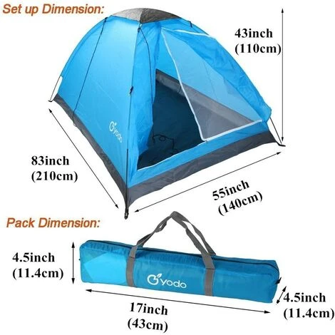 BARES Tente De Camping Légère Pour 2 Personnes Avec Sac De Transport, Multi 4 BARES Tente De Camping Légère Pour 2 Personnes Avec Sac De Transport, Multi – Image 2