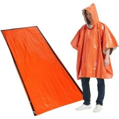 ASUPERMALL Poncho De Survie D'Urgence En Plein Air Impermeable Poncho Thermique Reflechissant La Chaleur Impermeable Avec Sac De Couchage Pour Le Camping Randonnee Aventure -Pergola Soldes 37779247 2