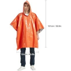 ASUPERMALL Poncho De Survie D'Urgence En Plein Air Impermeable Poncho Thermique Reflechissant La Chaleur Impermeable Avec Sac De Couchage Pour Le Camping Randonnee Aventure -Pergola Soldes 37779247 3