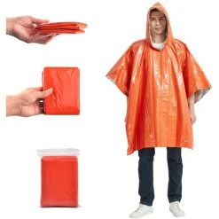ASUPERMALL Poncho De Survie D'Urgence En Plein Air Impermeable Poncho Thermique Reflechissant La Chaleur Impermeable Avec Sac De Couchage Pour Le Camping Randonnee Aventure -Pergola Soldes 37779247 4
