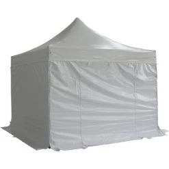 INTEROUGE B&acirc;ches Lat&eacute;rales 2x2m 3 Pleins + 1 Porte PVC 520g/m&sup2;, Blanc, Sans Cadre -Pergola Soldes 37954315 2