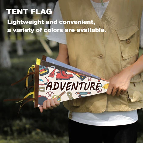 ASUPERMALL Drapeau De Camp En Plein Air Fanion Equipement De Camping Camping Tente Drapeau Decoration Triangulaire Bunting Pique-Nique Maison Fete Tente Drapeau, Type1 7 ASUPERMALL Drapeau De Camp En Plein Air Fanion Equipement De Camping Camping Tente Drapeau Decoration Triangulaire Bunting Pique-Nique Maison Fete Tente Drapeau, Type1 – Image 5