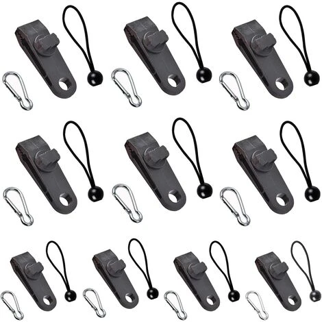 ECHOO Clip De Bâche, Tente Pince Bâche, Mousqueton, Corde élastique, Pour Bâche, Camping, Auvents, La Couverture De Voiture, Lot De 10 (30Pcs) 3 ECHOO Clip De Bâche, Tente Pince Bâche, Mousqueton, Corde élastique, Pour Bâche, Camping, Auvents, La Couverture De Voiture, Lot De 10 (30Pcs)