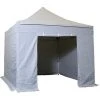 INTEROUGE Baches Laterales 3x3m 3 Pleins + 1 Porte Polyester 300g/m² Gris -Pergola Soldes 38055957 1