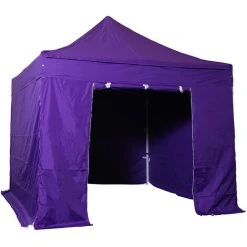 INTEROUGE Baches Laterales 3x3m 3 Pleins + 1 Porte Polyester 300g/m² Violet