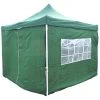 INTEROUGE Baches Laterales 3x4,5m 2 Fenetres + 2 Portes Polyester 180g/m² Vert -Pergola Soldes 38056008 1