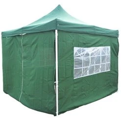 INTEROUGE Baches Laterales 3x4,5m 2 Fenetres + 2 Portes Polyester 180g/m² Vert