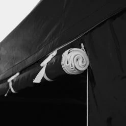 INTEROUGE Baches Laterales 3x4,5m 3 Pleins + 1 Porte PVC 520g/m² Noir -Pergola Soldes 38056020 3