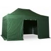 INTEROUGE Baches Laterales 3x4,5m 3 Pleins + 1 Porte Polyester 300g/m² Vert -Pergola Soldes 38061325 1