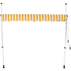 INTEROUGEHOME Auvent Retractable Manuel Pour Fenetre, Terrasse, Balcon, Jardin, Raye Jaune Et Blanc, Largeur: 250cm -Pergola Soldes 38061375 3