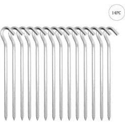 Clous En Aluminium Pour Auvent CampingClous Tente En Aluminium14 PièCes 18 Cm Piquets Tente Crochets Tente MéTal Piquets Aluminium Piquets Pour Sols Durs,IdéAl Pour Jardin,Camping,PêChe Et Tentes GrooFoo -Pergola Soldes 38228175 2