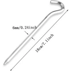 Clous En Aluminium Pour Auvent CampingClous Tente En Aluminium14 PièCes 18 Cm Piquets Tente Crochets Tente MéTal Piquets Aluminium Piquets Pour Sols Durs,IdéAl Pour Jardin,Camping,PêChe Et Tentes GrooFoo -Pergola Soldes 38228175 3