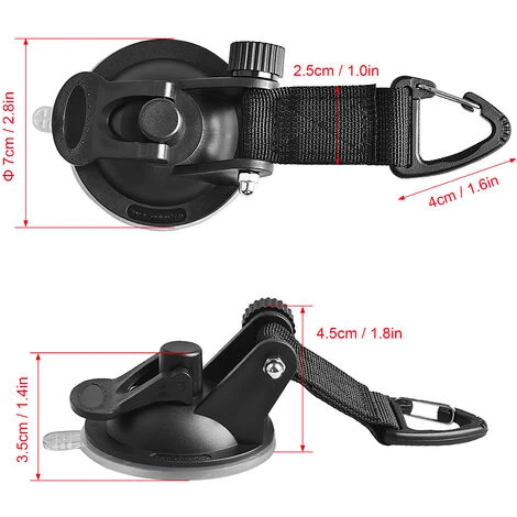 HAPPYSHOPPING Crochet De Fixation A Ventouse 2pcs Pour Bache De Camping Pour Auvent De Voiture, Modele: Noir 2 - Modele:Noir 2 5 HAPPYSHOPPING Crochet De Fixation A Ventouse 2pcs Pour Bache De Camping Pour Auvent De Voiture, Modele: Noir 2 - Modele:Noir 2 – Image 3