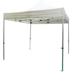Dmora Gazebo Extensible Pour Extérieur, Couleur Blanche, 300 X 300 Cm