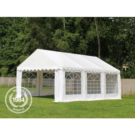 INTENT24.FR INTENT24 4x6 M Tente De Réception/Barnum Blanc Toile De Haute Qualité Env. 500g/m² PVC ECONOMY - Blanc 4 INTENT24.FR INTENT24 4x6 M Tente De Réception/Barnum Blanc Toile De Haute Qualité Env. 500g/m² PVC ECONOMY - Blanc – Image 2