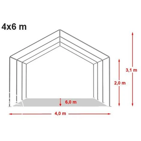 INTENT24.FR INTENT24 4x6 M Tente De Réception/Barnum Blanc Toile De Haute Qualité Env. 500g/m² PVC ECONOMY - Blanc 7 INTENT24.FR INTENT24 4x6 M Tente De Réception/Barnum Blanc Toile De Haute Qualité Env. 500g/m² PVC ECONOMY - Blanc – Image 5