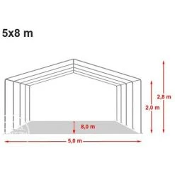 INTENT24.FR INTENT24 5x8 M Tente De Réception/Barnum Blanc Toile De Haute Qualité Env. 500g/m² PVC ECONOMY - Blanc -Pergola Soldes 3871013 5