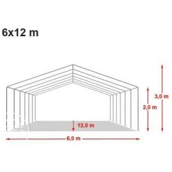 INTENT24.FR INTENT24 6x12 M Tente De Réception/Barnum Blanc Toile De Haute Qualité Env. 500g/m² PVC ECONOMY - Blanc -Pergola Soldes 3871024 5