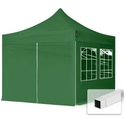 CARPASOL Tente Pliante 3x3 M - 4 Côtés Acier Barnum Chapiteau Pliant Tonnelle Stand Paddock Réception Abri Vert Foncé - Vert