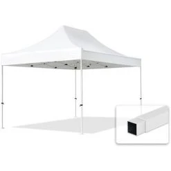 INTENT24.FR Tente Pliante 3x4,5m - Acier Barnum Chapiteau Pliant Tonnelle Stand Paddock Réception Abri Blanc - Blanc