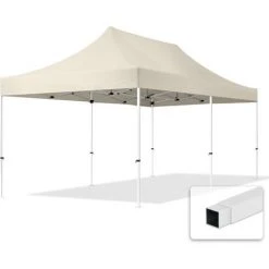 INTENT24.FR Tente Pliante 3x6m - Acier Barnum Chapiteau Pliant Tonnelle Stand Paddock Réception Abri Crème - Crème