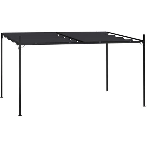 ASUPERMALL Belvedere Avec Toit Retractable 400x300x233 Cm Anthracite -Pergola Soldes 39744303 1
