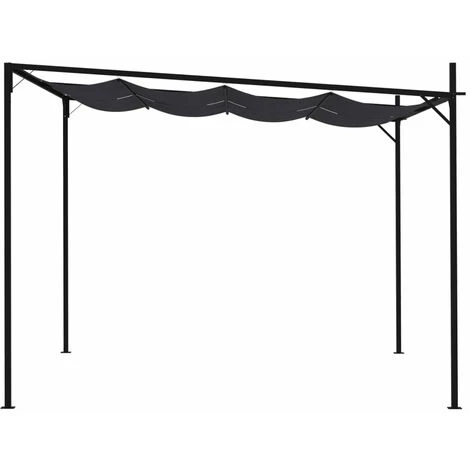ASUPERMALL Belvedere Avec Toit Retractable 400x300x233 Cm Anthracite 5 ASUPERMALL Belvedere Avec Toit Retractable 400x300x233 Cm Anthracite – Image 3