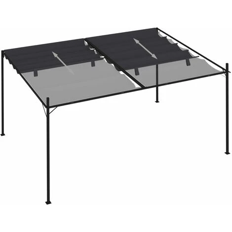 ASUPERMALL Belvedere Avec Toit Retractable 400x300x233 Cm Anthracite 6 ASUPERMALL Belvedere Avec Toit Retractable 400x300x233 Cm Anthracite – Image 4