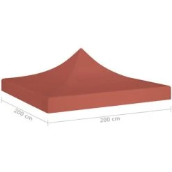 ASUPERMALL Toit De Tente De Reception 2x2 M Terre Cuite 270 G/m² -Pergola Soldes 39744780 5