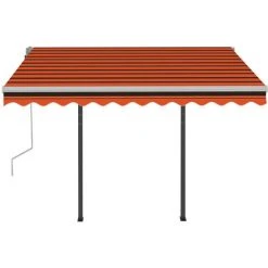 VidaXL Auvent Rétractable Automatique Et Poteaux 3x2,5 M Orange Marron - Orange 11 VidaXL Auvent Rétractable Automatique Et Poteaux 3x2,5 M Orange Marron - Orange -Pergola Soldes 39859047 5