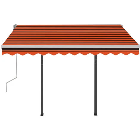 VidaXL Auvent Rétractable Automatique Poteaux 3,5x2,5 M Orange Marron - Orange 7 VidaXL Auvent Rétractable Automatique Poteaux 3,5x2,5 M Orange Marron - Orange – Image 5