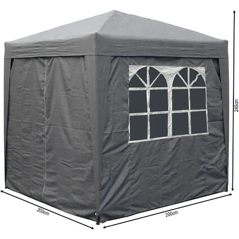 Quick-Star Pavillon Pop-up 2x2m Gris 4 Quick-Star Pavillon Pop-up 2x2m Gris – Image 2
