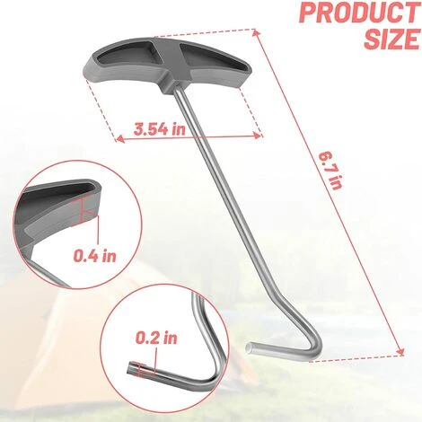 TRIOMPHE TRIO 3 Pièces Crochet De Sol Pour Piquet De Tente Piquets De Tente D'Extracteur D'Extracteur De Cheville Avec Crochet Extracteur Extracteur Accessoires De Tente Avec Poignée En Plastique 4 TRIOMPHE TRIO 3 Pièces Crochet De Sol Pour Piquet De Tente Piquets De Tente D'Extracteur D'Extracteur De Cheville Avec Crochet Extracteur Extracteur Accessoires De Tente Avec Poignée En Plastique – Image 2