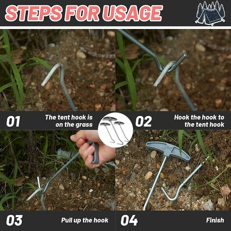 TRIOMPHE TRIO 3 Pièces Crochet De Sol Pour Piquet De Tente Piquets De Tente D'Extracteur D'Extracteur De Cheville Avec Crochet Extracteur Extracteur Accessoires De Tente Avec Poignée En Plastique 5 TRIOMPHE TRIO 3 Pièces Crochet De Sol Pour Piquet De Tente Piquets De Tente D'Extracteur D'Extracteur De Cheville Avec Crochet Extracteur Extracteur Accessoires De Tente Avec Poignée En Plastique – Image 3