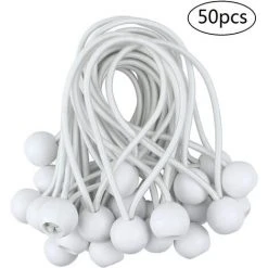 ECHOO 50 Pcs Tendeur à Boule Élastique, Tendeur De Bâche Pour Pavillon, Camping, Tente Cordons, Rideaux Harnais D’Extension, 10cm