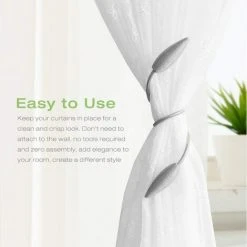 BETTERLIFE Embrasses De Rideau 2 Pièces, Attaches De Rideau Gris Argent, Attaches Pour Rideaux, Boucles Pour Rideaux, Accessoires Pour Rideaux Et Stores15 - Numéro De Série -Pergola Soldes 40135041 4