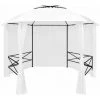 HAPPYSHOPPING Chapiteau De Jardin Avec Rideaux 360x312x265 Cm Blanc 180 G/m² -Pergola Soldes 40266693 1
