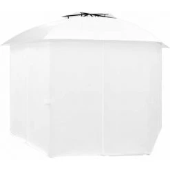 HAPPYSHOPPING Chapiteau De Jardin Avec Rideaux 360x312x265 Cm Blanc 180 G/m² 10 HAPPYSHOPPING Chapiteau De Jardin Avec Rideaux 360x312x265 Cm Blanc 180 G/m² -Pergola Soldes 40266693 4