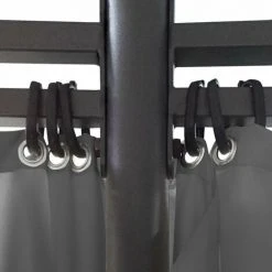 HAPPYSHOPPING Belvedere Avec Rideaux Rond 3,5 X 2,7 M Anthracite -Pergola Soldes 40277737 5