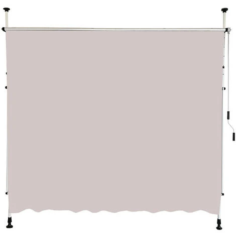 INTEROUGE Store Banne Mobile 2.5m Auvent Avancée De Toit Rétractable Manuel - Auvent De Terrasse En Acier Polyester Imperméabilisé Sans Perçage Beige - Fenêtre/terrasse/balcon/jardin 2.5 X 2 X 1.2 M 4 INTEROUGE Store Banne Mobile 2.5m Auvent Avancée De Toit Rétractable Manuel - Auvent De Terrasse En Acier Polyester Imperméabilisé Sans Perçage Beige - Fenêtre/terrasse/balcon/jardin 2.5 X 2 X 1.2 M – Image 2