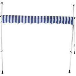 INTEROUGE Store Banne Mobile 3m Auvent Avancée De Toit Rétractable Manuel - Auvent De Terrasse En Acier Polyester Imperméabilisé Sans Perçage - Rayures Bleu/blanc Fenêtre/terrasse/balcon/jardin 3 X 2 X 1.2 M 7 INTEROUGE Store Banne Mobile 3m Auvent Avancée De Toit Rétractable Manuel - Auvent De Terrasse En Acier Polyester Imperméabilisé Sans Perçage - Rayures Bleu/blanc Fenêtre/terrasse/balcon/jardin 3 X 2 X 1.2 M -Pergola Soldes 40330545 3