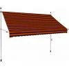 HAPPYSHOPPING Auvent Manuel Retractable 250 Cm Orange Et Marron -Pergola Soldes 40339337 1