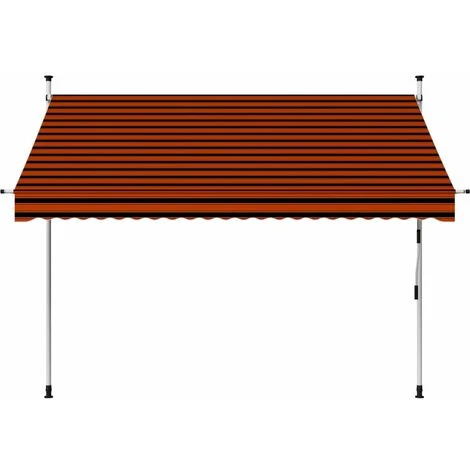 HAPPYSHOPPING Auvent Manuel Retractable 250 Cm Orange Et Marron 4 HAPPYSHOPPING Auvent Manuel Retractable 250 Cm Orange Et Marron – Image 2